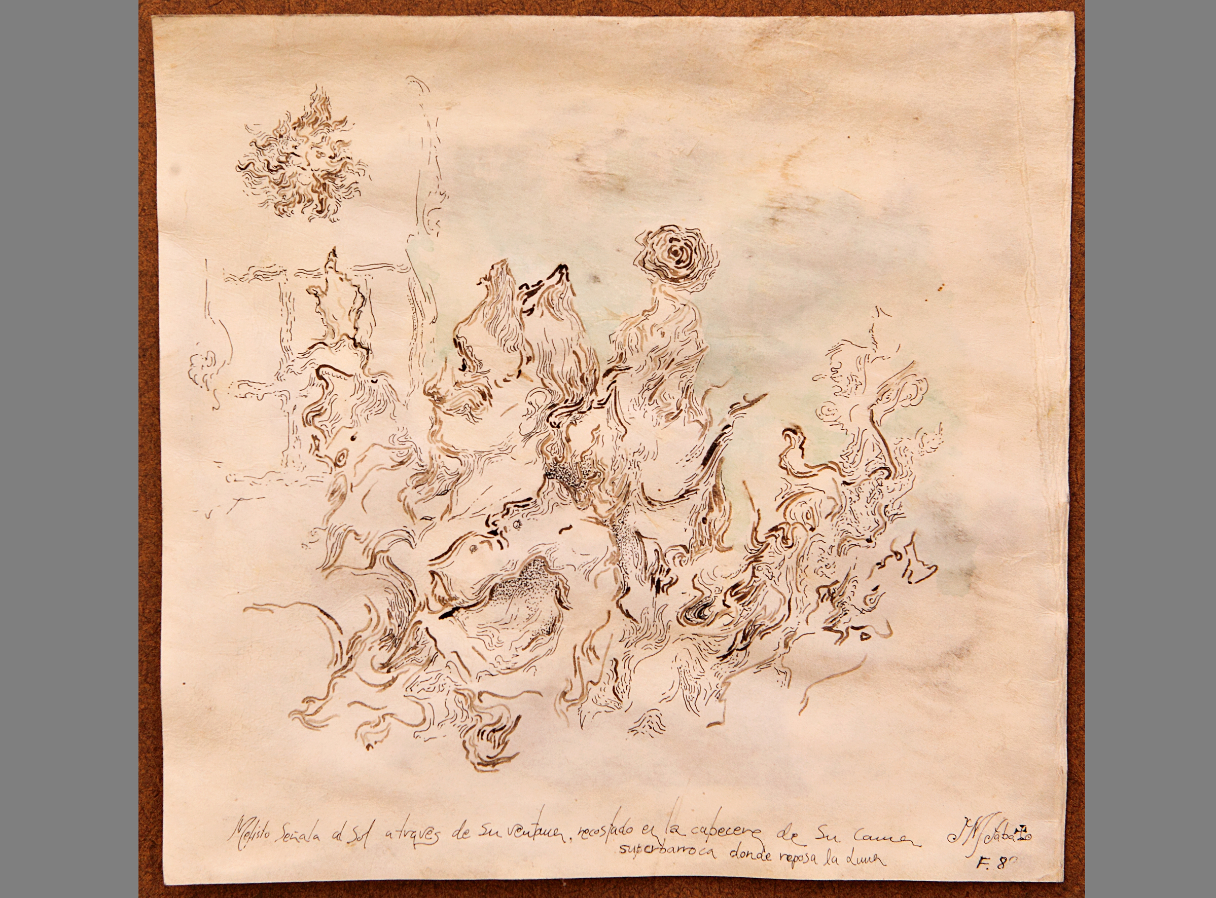 Fantasía. acuarela y tinta sobre pergamino.