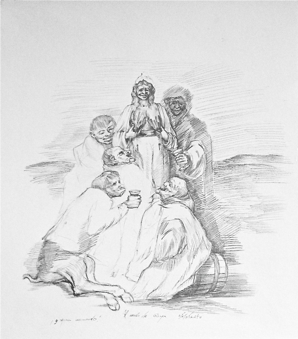 Goyesco, lápiz sobre papel.
