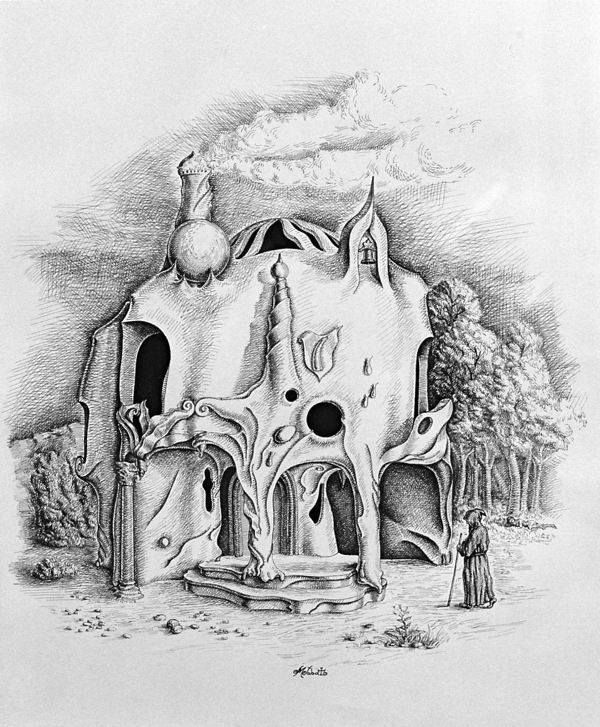 Sueño verde, tinta sobre papel.